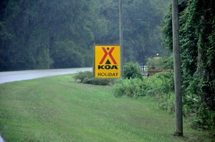 KOA Holiday sign Kingsland GA